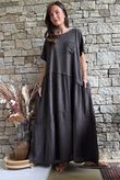 Tasha Damask T Shirt Maxi Dress Chocolate
